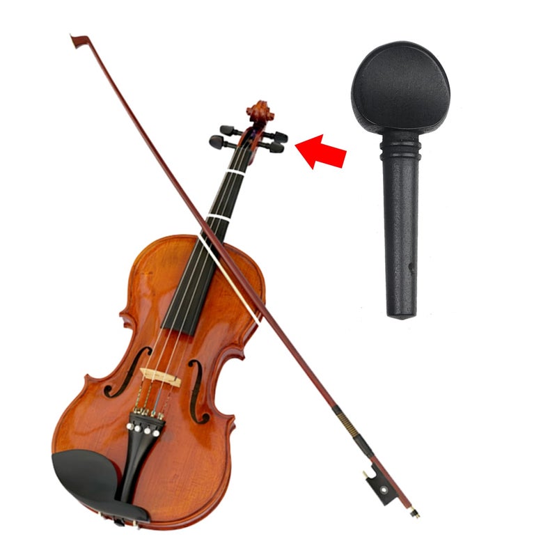 Geesatis 4 pcs 4/4 Violin Tuning Pegs Fiddle Black Ebony Wood Violin Tuning Pegs Replacement Sets - Image 5